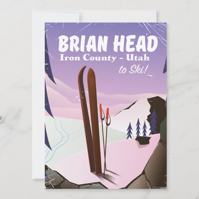 Brian Head, Iron county Utah, USA Ski poster (Back)