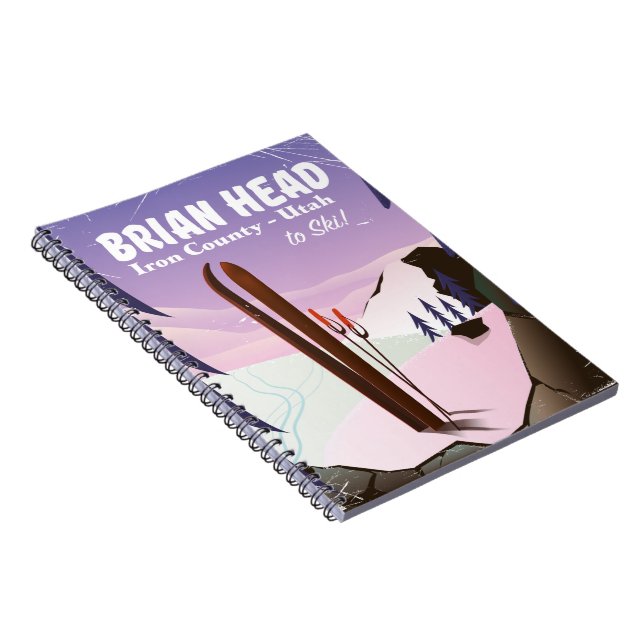 Brian Head, Iron county Utah, USA Ski poster Notebook (Right Side)