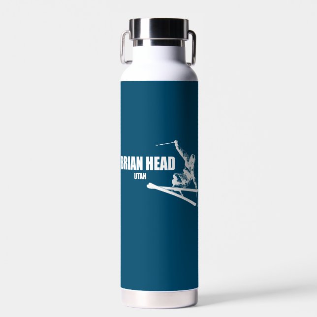 Brian Head Resort Utah Skier Water Bottle (Front)