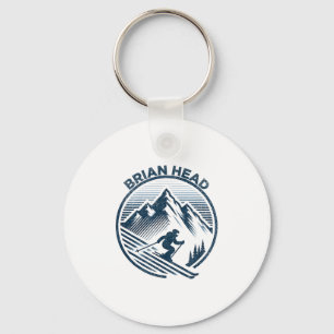 Brian Head Utah Ski Resort Winter Skiing _1  Key Ring