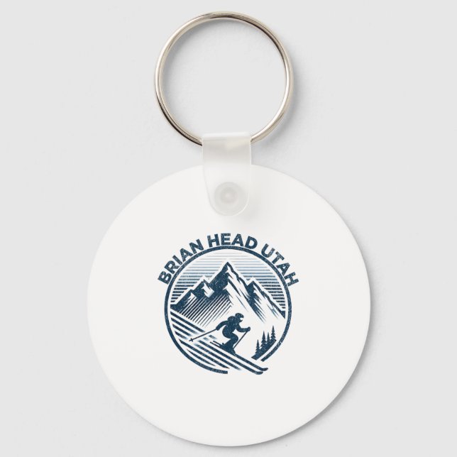 Brian Head Utah Ski Resort Winter Skiing _2  Key Ring (Front)