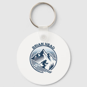 Brian head utah ski resort winter skiing key ring