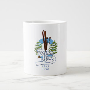 Brian Head Utah to ski logo Large Coffee Mug
