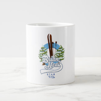Brian Head Utah to ski logo Large Coffee Mug