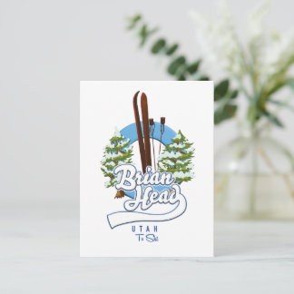 Brian Head Utah to ski logo Postcard