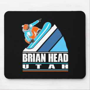Brian Head Utah - Vintage Snowboarder  Mouse Mat
