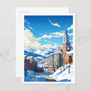 Brian Head Utah vintage travel illustration Postcard