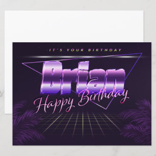 Brian Name First Name purla retro card Birthday