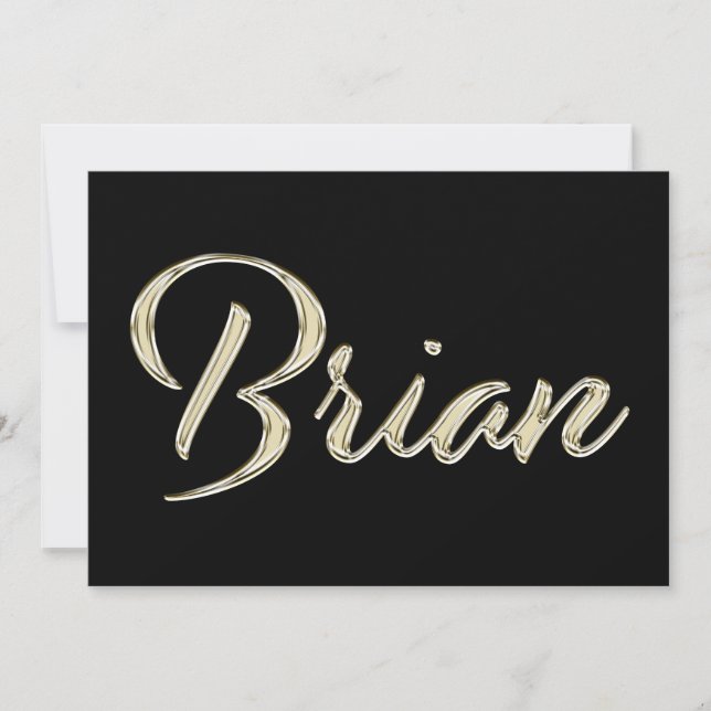 Brian Name white Handwriting Card (Front)