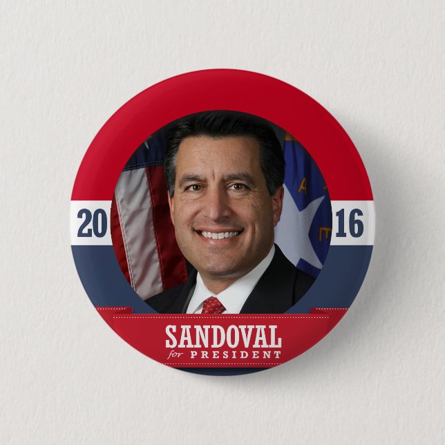 BRIAN SANDOVAL 2016 6 CM ROUND BADGE (Front)