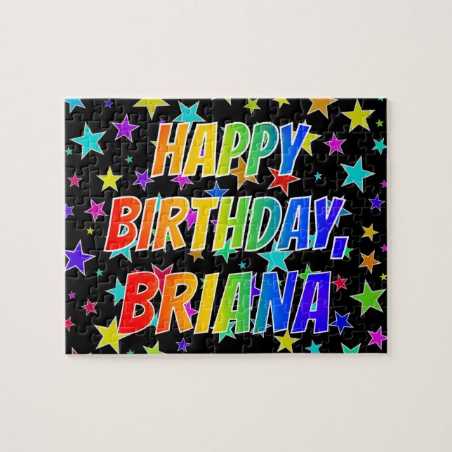 "BRIANA" First Name, Fun "HAPPY BIRTHDAY" Jigsaw Puzzle (Horizontal)
