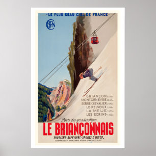 Briançon France Route of the Grandes Alpes Vintage Poster
