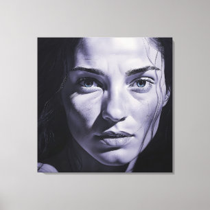 “Brianna Blue” Women In Charcoal Canvas Print
