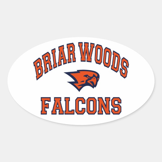 Briar Woods Falcons Oval Sticker (Front)