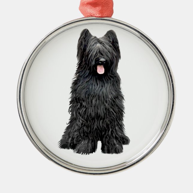 Briard (A) - black Metal Tree Decoration (Front)