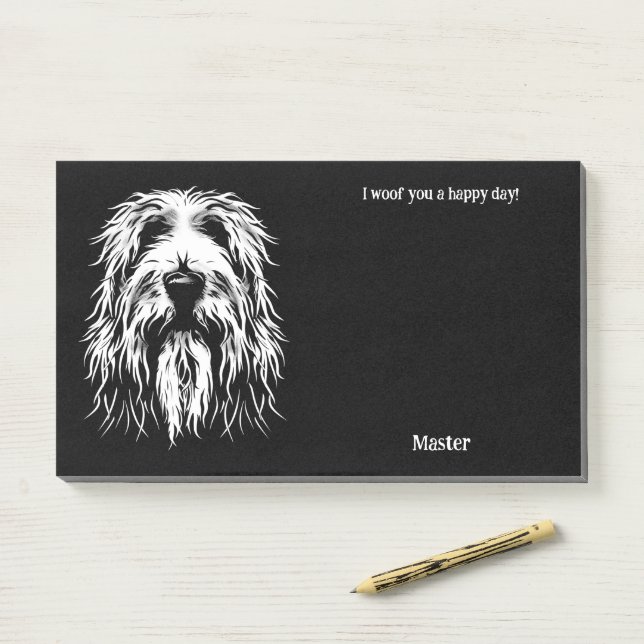 Briard Abstract Art Dog Name  Post-it Notes (On Desk)