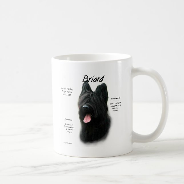 Briard (black) History Design Coffee Mug (Right)