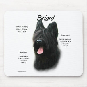 Briard (black) History Design Mouse Mat