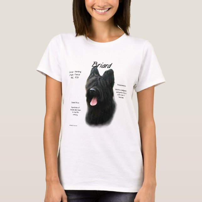 Briard (black) History Design T-Shirt (Front)
