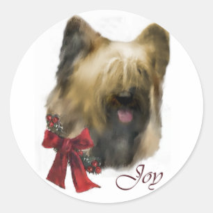 Briard Christmas Gifts Classic Round Sticker
