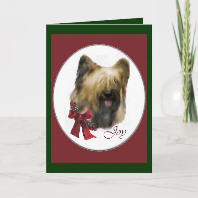 Briard Christmas Gifts Holiday Card (Front)