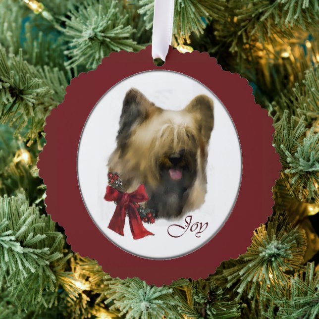 Briard Christmas Gifts Tree Decoration Card (Insitu (Tree))