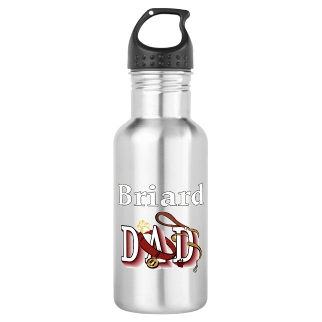 Briard Dad 710 Ml Water Bottle (Front)