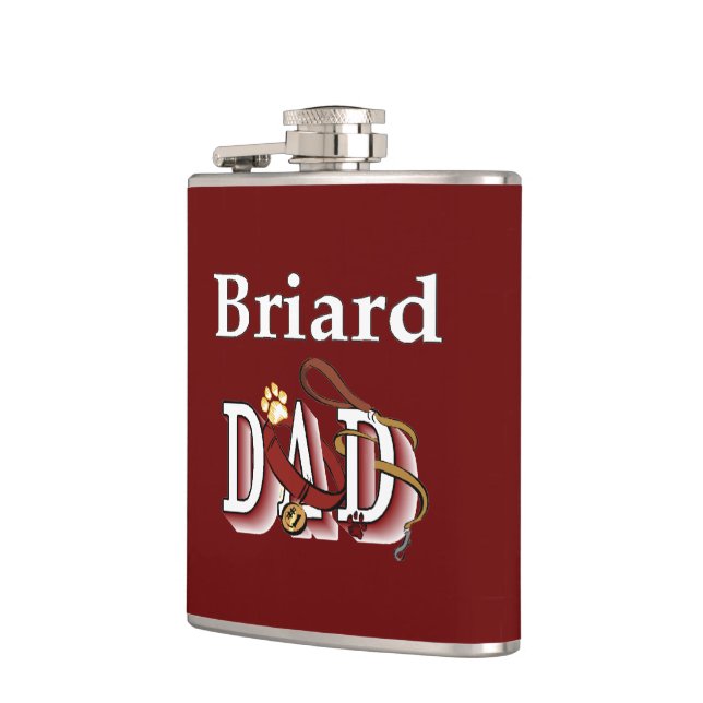 Briard Dad Hip Flask (Left)