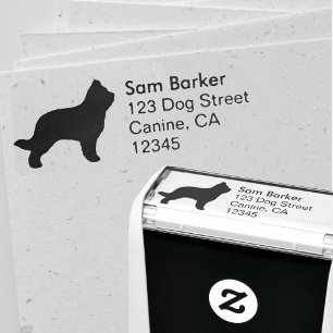 Briard Dog Breed Silhouette Return Address Self-inking Stamp