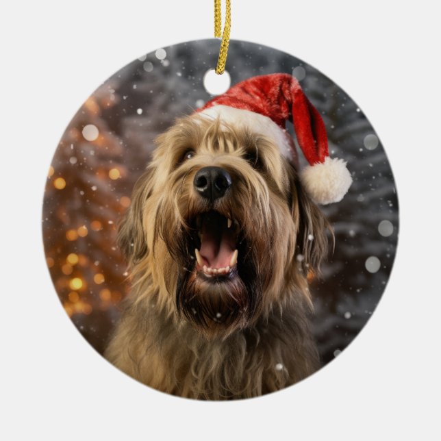 Briard Dog Christmas Keepsake Ornament (Front)