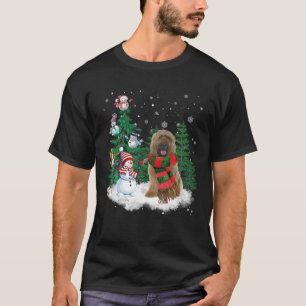 Briard Dog Christmas Snowman Xmas Tree Pajama T-Shirt