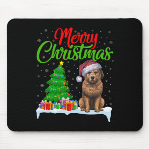 Briard Dog Christmas Tree Lights Funny Xmas Briard Mouse Mat