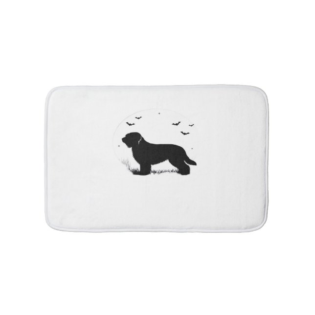 Briard Dog – Halloween Moon Silhouette Oversized T Bath Mat (Front)
