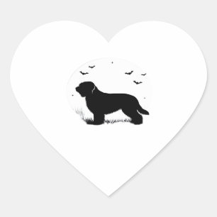 Briard Dog – Halloween Moon Silhouette Oversized T Heart Sticker