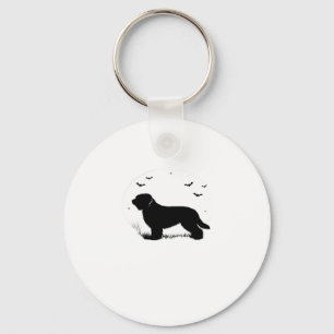 Briard Dog � Halloween Moon Silhouette Oversized T Key Ring