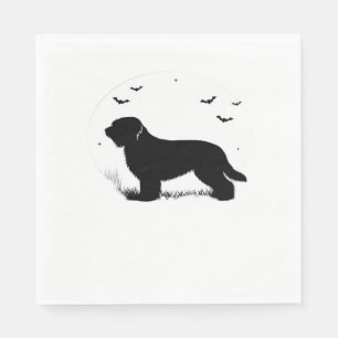 Briard Dog – Halloween Moon Silhouette Oversized T Napkin
