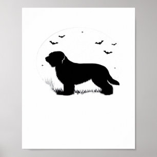 Briard Dog – Halloween Moon Silhouette Oversized T Poster