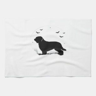 Briard Dog � Halloween Moon Silhouette Oversized T Tea Towel