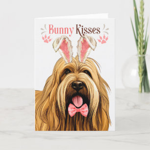 Briard Dog in Bunny Ears for Easter Holiday Card
