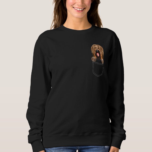Briard Dog In Pocket Dog Sweatshirt (Front)