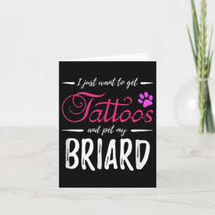 Briard Dog Lover Tattoo Funny Dog Mum Gift Idea  Card