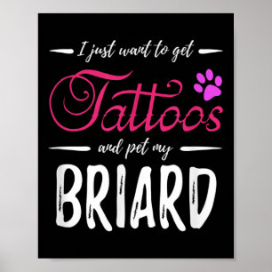 Briard Dog Lover Tattoo Funny Dog Mum Gift Idea  Poster