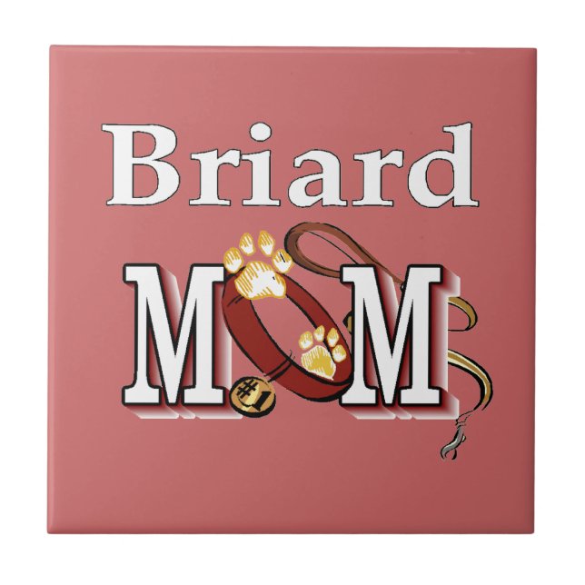 Briard Dog MOM Tile (Front)