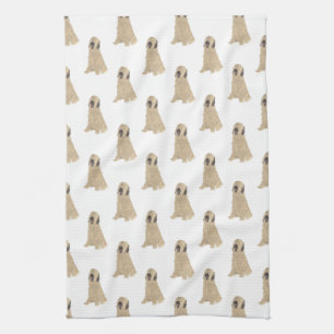 Briard Dog Pattern Tea Towel