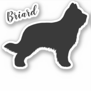 Briard Dog Silhouette Vinyl Sticker