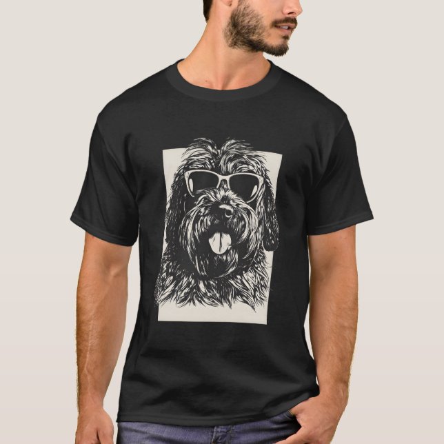 Briard Illustration Dog Funny Art Sketch T-Shirt (Front)