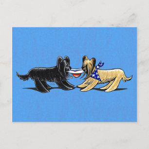 Briard Mad Hatters Off-Leash Art™ Postcard