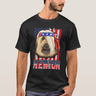 Briard Merica 4th Of July Dog Patriotic Flag T-Shirt