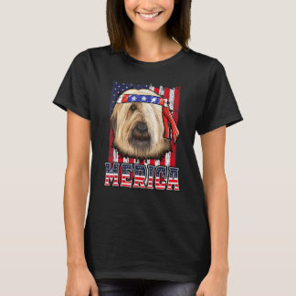 Briard Merica 4th Of July Dog Patriotic Flag T-Shirt