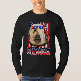 Briard Merica 4th Of July Dog Patriotic Flag T-Shirt